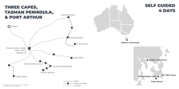 Three Capes, Tasman Peninsula and Port Arthur - 4 Days - map.png